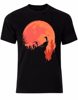 Naujovė O-Kaklo Viršūnes Zombie Žudikas Orange Mėnesiena Helovinas Post-Apokaliptinio Vyrų Marškinėlius Viršuje AL61 Bazės Shirt Marškinėliai Bazės