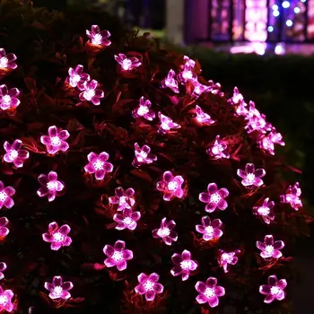 10M 100 LED Sakura Girland Plug Power String Pasakų Žibintai Vynuogių Žibintai 3cm Gėlės Patalpų Kalėdų medžio Dekoro 8 žaidimo Režimai