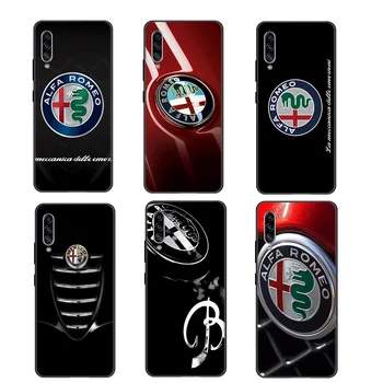 Alfa Romeo Silikono juoda Telefono dėklas Samsung Galaxy S6 S7 Krašto S8 S9 S10 S20 Plius Lite S10E S20 Ultra Dangtis
