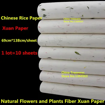 4 Kojos Xuan Zhi Kinijos Ryžių Popieriaus Kaligrafijos, Tapybos, Piešimo Popieriaus Natūrali Gėlių ir Augalų Pluošto Popieriaus Yunlong Šilkmedžio