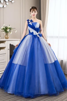 Quinceanera Suknelę 2020 Naujas Gryffon Mėlyną, Vieną petį Šalies Keltas Kamuolys Suknelė Quinceanera Suknelės Vestido De Quincenera Pasirinktinis Dydis