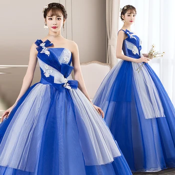 Quinceanera Suknelę 2020 Naujas Gryffon Mėlyną, Vieną petį Šalies Keltas Kamuolys Suknelė Quinceanera Suknelės Vestido De Quincenera Pasirinktinis Dydis