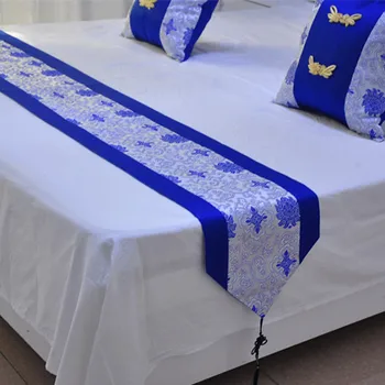 Šiuolaikinė Klasikinė Mėlynos ir Baltos spalvos Porceliano Stalo Vėliavos Kinijos Tradicinis Modelis Vestuvių staltiesė Kinijos Dovanos