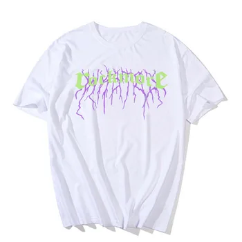 Naujas moterų marškinėliai Punk, Gothic HipHop Unisex Viršūnes Moterų Marškinėlius Harajuku Rankovės Vasaros Derliaus Streetwear Negabaritinių Tee Drabužiai