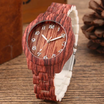 Kūrybinė Imitacija, Medinės Grūdų Moterų Laikrodžiai Derliaus Apyrankę Medienos Spalvos Kvarco Riešo Žiūrėti Moterų Paprasta Arabiškais Skaitmenimis Laikrodis