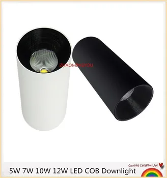 Aukštos Kokybės Paviršius Sumontuotas Cilindrinis COB LED Downlight led lemputė 5W 7W 10W 12W vietoje šviesos blub Downlight LED Šviesos