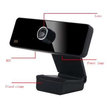 Webcam HD 720P USB Kompiuterio Kamera, USB PC Kamera su Mikrofonu Vaizdo Kamerų, Kompiuterių KOMPIUTERIO, Nešiojamojo kompiuterio Darbalaukį