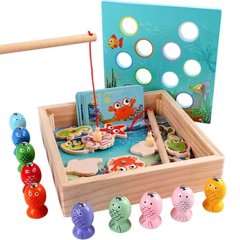 Vaikams, Mediniai Žaislai, Magnetinio Žaidimai Žvejybos Žaislas Žaidimą Vaikams 3D Žuvies Baby Vaikų Švietimo Žaislai, Lauko Juokinga Berniukai Mergaitė Dovanos