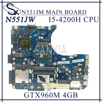 KEFU N551JM Nešiojamojo kompiuterio motininė plokštė, skirta ASUS ROG N551JW N551J G551JW G551JM G551J originalus mainboard I5-4200H GTX960M-4GB