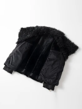 Žiemos Gamtos Nekilnojamojo Kailis Moterų Streetwear Audinės Kailinių Avių Shearling Jacket Moterims Drabužių 2020 Korėjos Du Kartus Susidūrė Viršūnes 9636