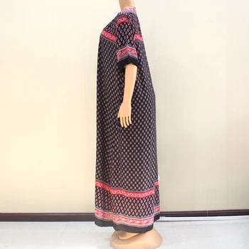 Afrikos Dashiki trumparankoviai Retro Suknelės Moterims, Siuvinėjimo Lankelio, Kwanzaa Šalies Ilga Suknelė
