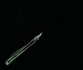 LEMIFSHE Flipper peilis sulankstomas peilis D2 ašmenys TC4 titano lydinio rankena rutulinių guolių, kempingas, lauko vaisių peilis EDC įrankis