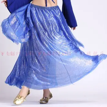 Pilvo šokis-ilgi sijonai, indijos šilko skirtt Moterų Pilvo šokio kostiumas suknelė įdegio šilko ausies sijonas