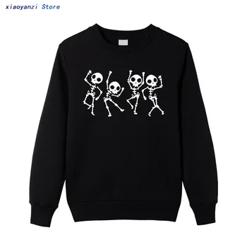 Skeletas Helovinas vyrams, moterims palaidinės Kaukolė Roko Grafinis puloveriai Femme Kietas sportinę berniukai hoodies Camiseta Mujer