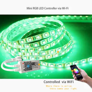 10 m SMD 5050 RGB Spalvinga LED Šviesos Juostelės WiFi+Nuotolinio Valdymo Lanksčios Juostelės Juostelės Lempa TV Darbalaukio Foną Dekoras
