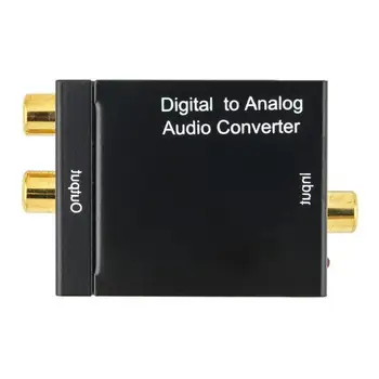 VIESULAS.CK Optinis Toslink SPDIF Koaksialinis Į Analoginį RCA Audio Converter Adapteris Juoda