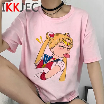 Sailor Moon drabužius vasarą viršų moteriška harajuku 2020 ulzzang marškinėlius harajuku tumblr