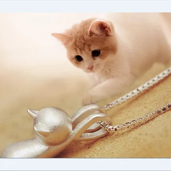Mados Subtilus Maža Mielas Aukštos Kokybės Mažų Kitty Katės Pakabukas Karoliai, Auskarai Moterims, Madingų Papuošalų