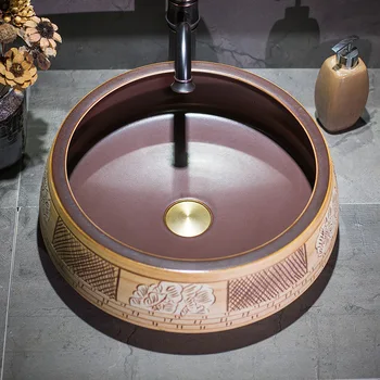 Rankų darbo praustuvas Vonios kambarys laivo kriauklės skaitiklis viršuje kinijos bowl sink porceliano keramikos praustuvas vonios kriaukle