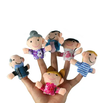 6Pcs/Set Šeimos Simbolių Piršto Lėles, Mielas Pliušinis Tėvų-Vaikų Bendravimą Istorija Piršto Lėlių Juokingas Žaislas