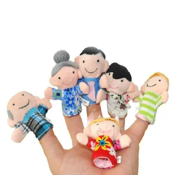6Pcs/Set Šeimos Simbolių Piršto Lėles, Mielas Pliušinis Tėvų-Vaikų Bendravimą Istorija Piršto Lėlių Juokingas Žaislas