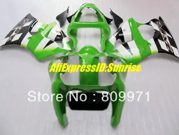 Įpurškimo pelėsių Lauktuvės komplektas KAWASAKI Ninja ZX6R 636 2000 2001 2002 ZX 6R 00 01 02 ABS Žalios spalvos; juoda Purvasargiai set+Dovanos