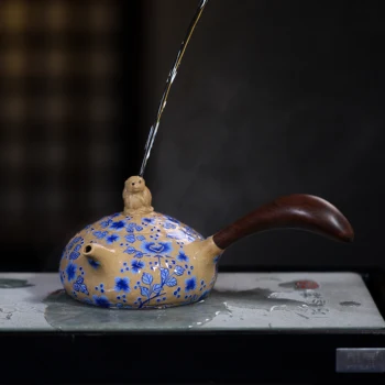 Yixing raudonos molio, Rankų darbo arbatinukas virdulys arbatos rinkinys didelės talpos arbatos rinkinys, Arbatinukas Ceremonija Dovana