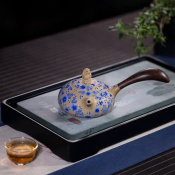 Yixing raudonos molio, Rankų darbo arbatinukas virdulys arbatos rinkinys didelės talpos arbatos rinkinys, Arbatinukas Ceremonija Dovana