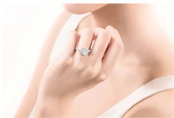 Širdies Žiedai Moterų Klasikinis Bijouterie Fine Jewelry S925 Sterlingas Sidabro Vestuvės Vestuvinis Žiedas Priedai Ponios Anillos