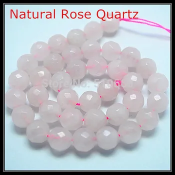 Gamtos aspektų rose quartzz akmens karoliukai, priedai pakabukai vyriškos apyrankės priėmimo dydis 4mm 6mm 8mm 10mm 12mm