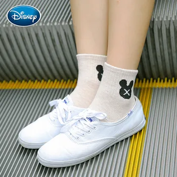 Disney Mergina Kojinės animacinių filmų Mickey medvilnės korėjos versija kolegijos stiliaus mielas vamzdis kojinės Moterims Kojinės