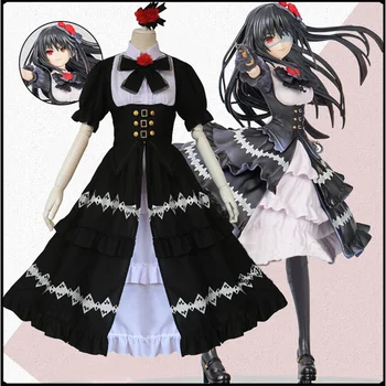 Amino Data Gyventi Tokisaki Kurami Cosplay Kostiumų Cute Lolita Tarnaitė Dress Kostiumai Šalis Etape Kostiumai