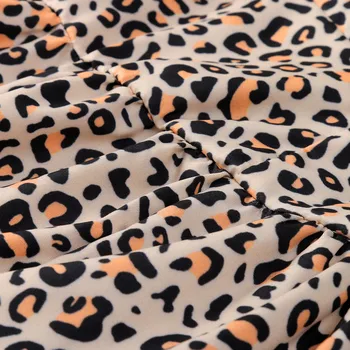 Moterų Ponios Mados Atsitiktinis Palaidų Plius Dydis Leopard Seksualus Spausdinti Rankovių Tvarstis Mini Suknelė Vasarai-Line Suknelė Sukienka 50