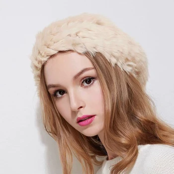 MingJieBiHuo Rudens žiemos korėjos versija banga triušis megzti beretė Naujas mados vientisos spalvos, mielas skrybėlę