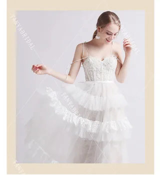 Pakopinis sijonas Nėrinių vestuvių suknelės Linijos Bohemijos Mados Vestuvinės Suknelės Nėrinių krašto Novias DW280