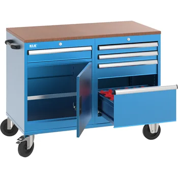 KLK mobiliojo workbench su 1 spinta, 4 stalčiai 1 stalčius su voltimeter skaitmeninis amp metrų dvigubas usb voltimeter