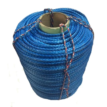 Kaip 14mm x 100m ilgio sintetinių uhmwpe virvę gervė linija, vilkimo lynai, mėlyna spalva