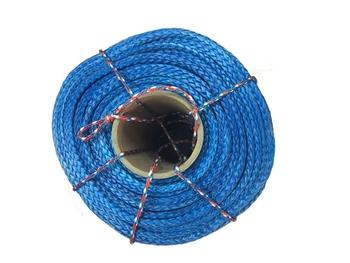 Kaip 14mm x 100m ilgio sintetinių uhmwpe virvę gervė linija, vilkimo lynai, mėlyna spalva