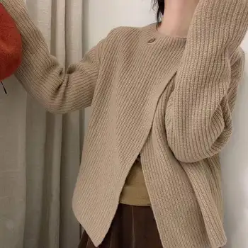Naujas pavasarį ne megztinis yra pasakų moterų easy web įžymybė ištižęs yra tingus pavasario vėjas cardigan paltai moterims, mezgimo