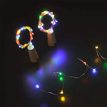 1M 2M Mini LED Atostogų String Žibintai Butelio Kamščio Žibintai Patalpų Lauko Vestuvės, Kalėdos, Stiklo Amatų Apdailos Led žibintai