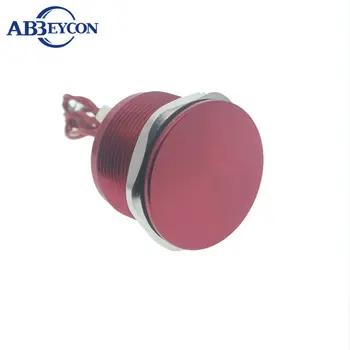 Abbeycon Akimirksnį Plokščia Galva 2A 19mm Normaliai Atviras Vandeniui Aliuminio Lydinio Laidinio Sidabro IP68 Touch Pjezo Jungiklis