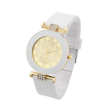 Prabangos Prekės Kvarco Žiūrėti Moterų Mados Kristalų Silikoniniai Laikrodžiai Relogio Feminino Atsitiktinis Balta Suknelė Laikrodį Zegarek Damski