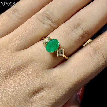 Mados Žalias smaragdas Brangakmenio Žiedas su sidabro ornamentu geros sumažinti karšto pardavimo dovana stiliaus aukso spalvos