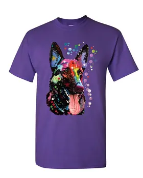 Vokiečių Aviganis T-Shirt Dekanas Russo Įvairiaspalvis Meno Šuo naminių Gyvūnėlių Mylėtojai Mens Tee Marškinėliai Animacinių filmų marškinėliai vyrams Unisex Naujas Mados marškinėlius