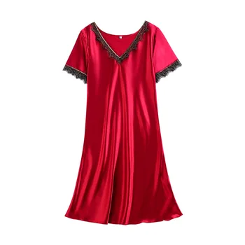 Samwestart 2020 m. pavasario vasaros pižama moterų modeliavimas šilko ponios naujas vasaros trumparankoviai nightdress moterų namų drabužiai