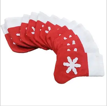 8pcs mielas Kalėdų dekoracijos, snaigės naujųjų metų ornamentais Mini raudonos kojinės stalo plokštės kojinės šalies Prekių