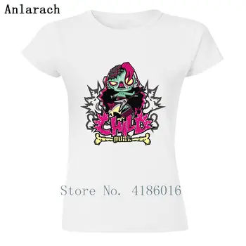 Vaiko Punk Zombie Moterų Marškinėliai Naujas Vasaros Stiliaus Plius Dydis XL Tee Shirt Dizainas Unikalus Kietas Grafinis Marškinėliai