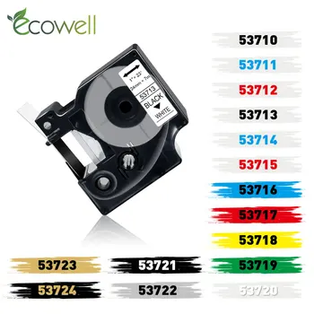Ecowell 24mm Multicolors 53713 53710 53716 53717 53718 Suderinama Dymo D1 spausdintuvo juostelę Dymo LabelManage 500TS 450 Duo