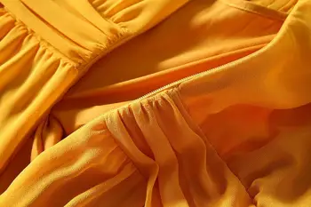 1028 2020 Nemokamas Pristatymas Rudens Moteriškų Drabužių Geltona Įgulos Naujas Ilgomis Rankovėmis Vidurio Blauzdos Suknelė