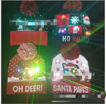 2020 KARŠTO 43 Dizaino LED Kalėdinės Kepuraitės Kepuraitė Megztinis Kalėdų Santa Hat Šviesą Megzti Skrybėlę Vaikas Suaugusiųjų Kalėdų Šalis